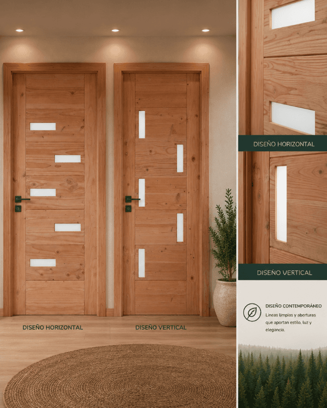 Puerta Chauquen en madera natural
